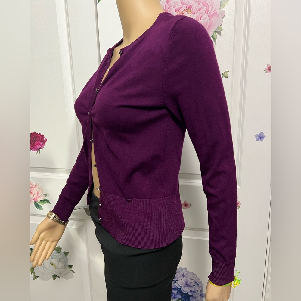 White House Black Market Purple Cardigan - Picture 3 of 8